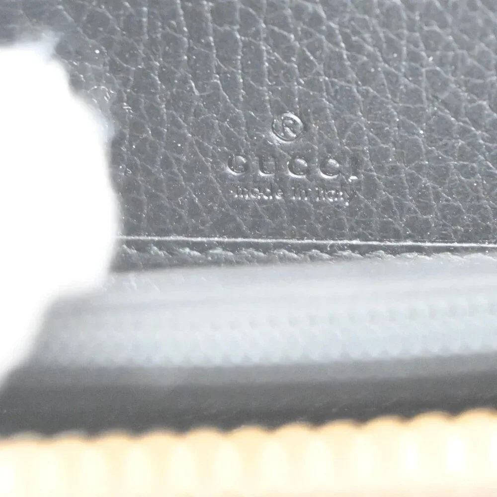 GUCCI Logo Interlocking G Zipper Around Long Wallet Leather Black GHW 38RL784 - Picture 9 of 13